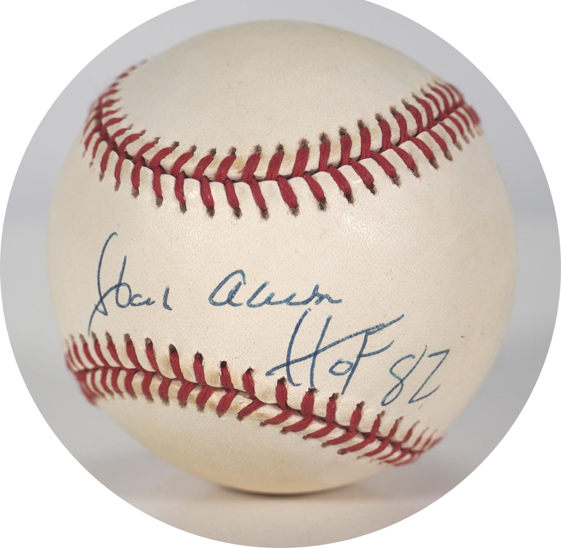 Hank Aaron Autographed NL Baseball w/ HOF 82 Inscription JSA