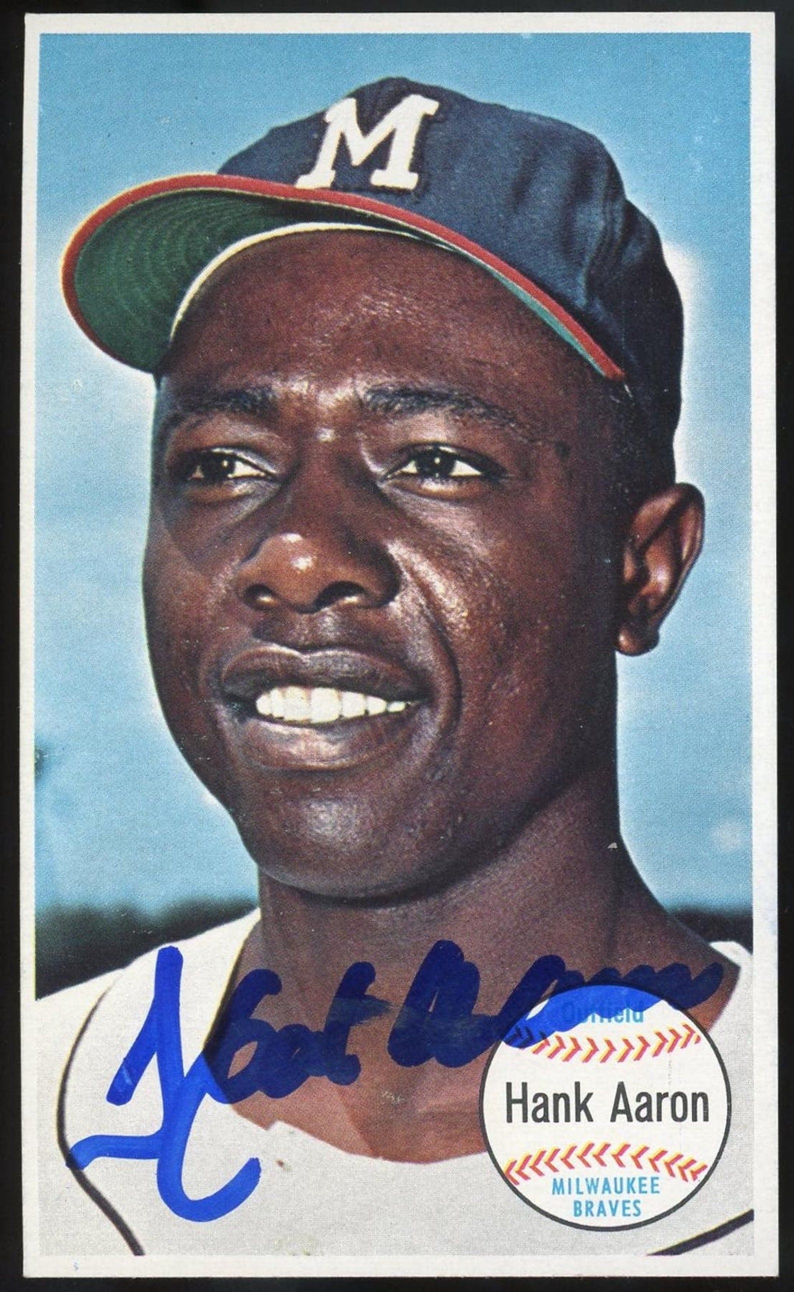 1964 Topps Hank Aaron #49 Milwaukee Braves Autographed Baseball Card JSA