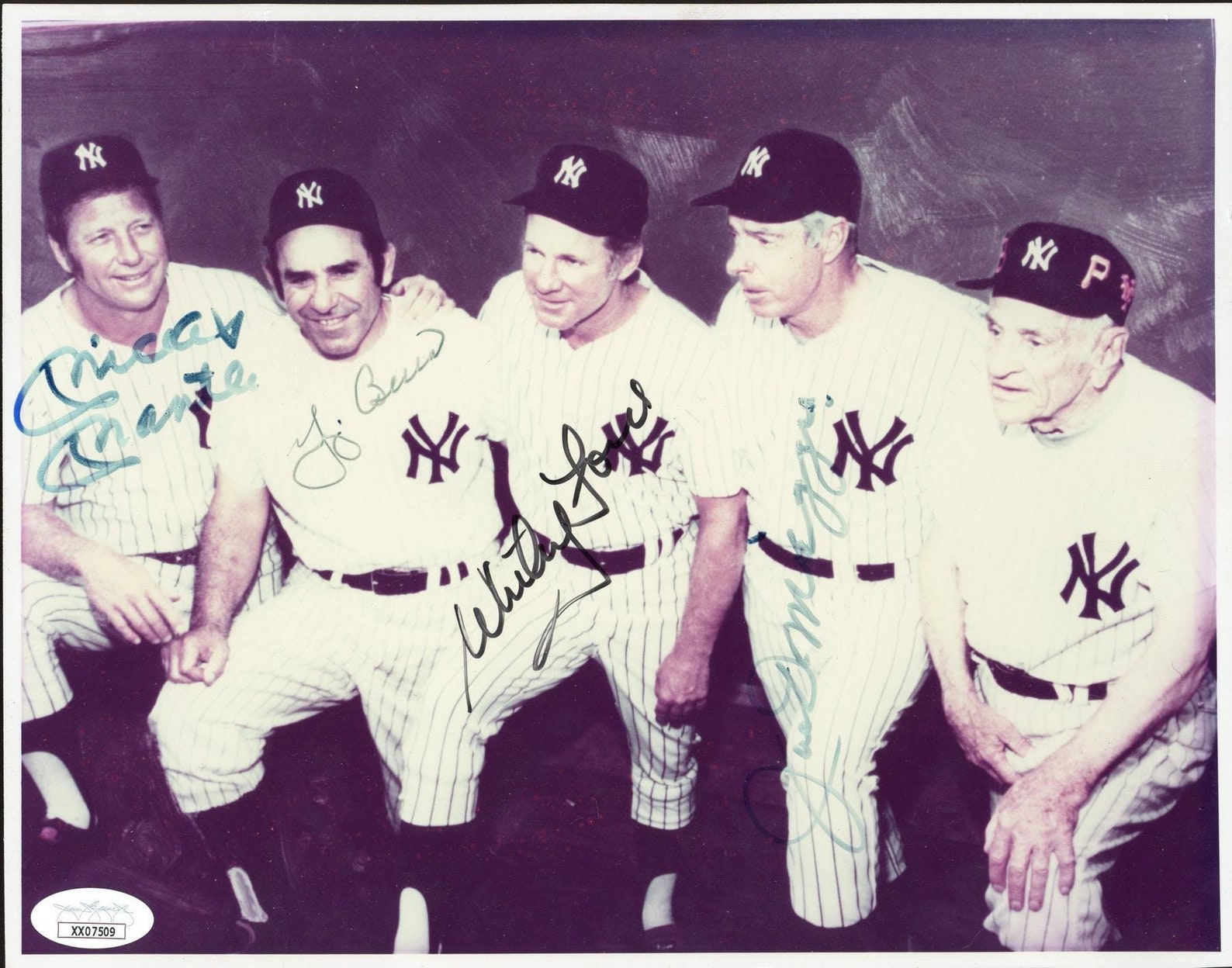 Yogi Berra Mickey Mantle Whitey Ford and Joe DiMaggio New York