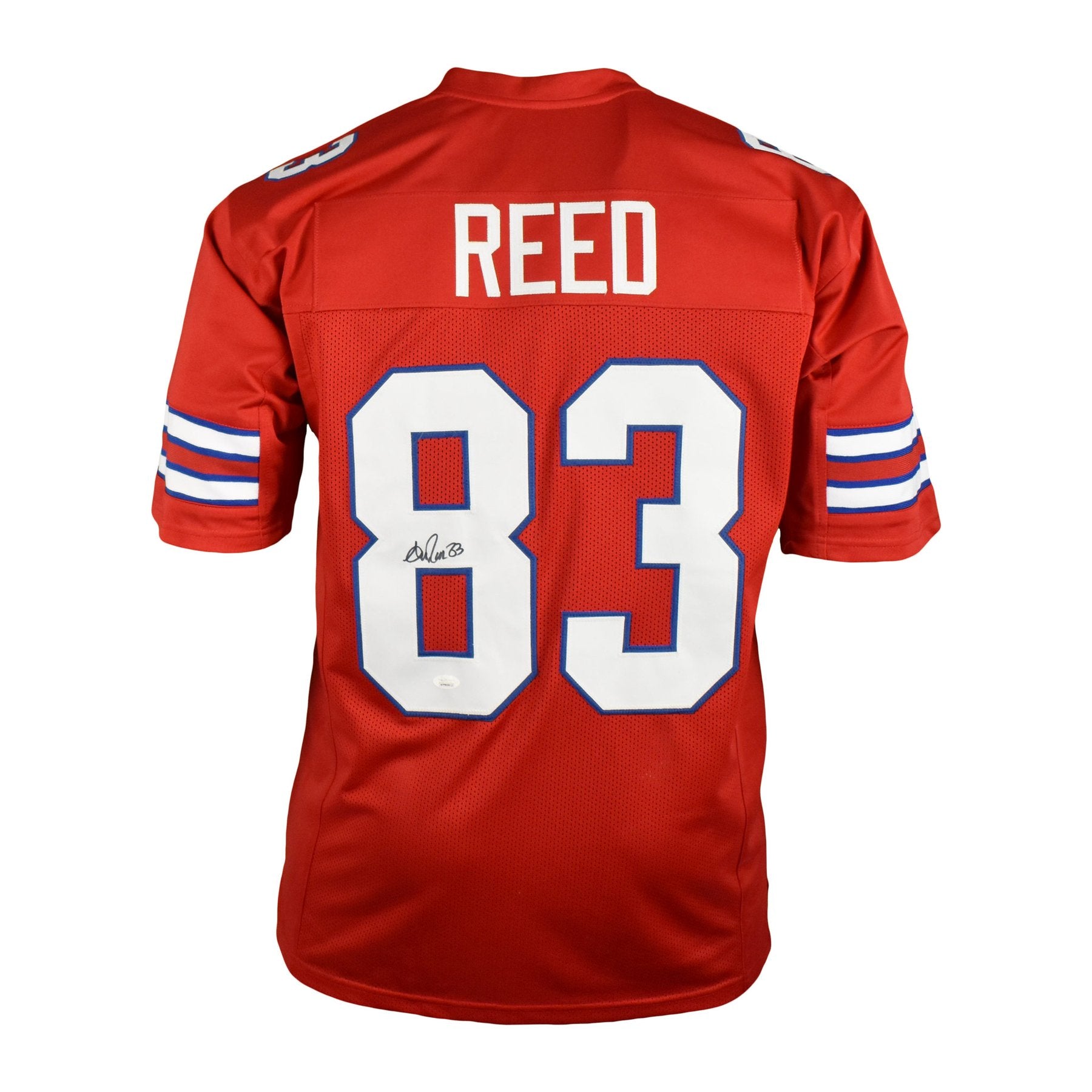 Andre Reed Autographed Buffalo Bills Red Football NFL Jersey Inscription JSA