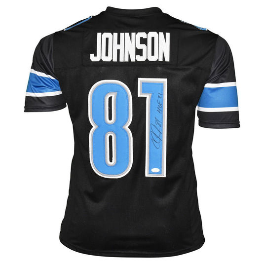 Calvin Johnson Autographed Detroit Lions Black Football NFL Jersey wit –  Meltzer Sports