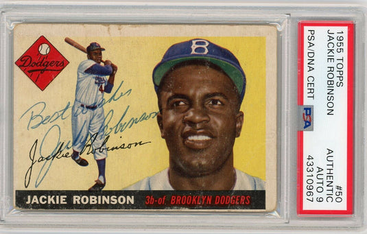 1955 Topps Jackie Robinson #50 Los Angeles Dodgers PSA/DNA Auth/Mint 9 –  Meltzer Sports