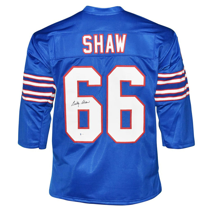 Billy Shaw Autographed Buffalo Bills Blue Throwback Football NFL